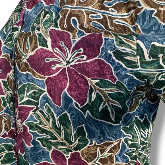 Vintage Hilo Hattie Hawaiian Shirt Camp Collar Tropical Abstract Floral Small - Picture 5 of 11